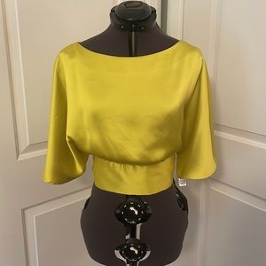Chartreuse Satin Top with open tie back
